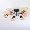 Koyoto ceiling light, globe light 59 cm Amber, clear, 6-light sources