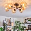 Koyoto ceiling light, globe light 59 cm Amber, clear, 6-light sources