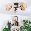 Koyoto ceiling light, globe light 59 cm Amber, clear, 6-light sources