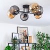 Koyoto ceiling light, globe light 59 cm Amber, Smoke-coloured, 6-light sources