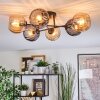 Koyoto ceiling light, globe light 59 cm Amber, Smoke-coloured, 6-light sources
