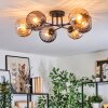 Koyoto ceiling light, globe light 59 cm Amber, Smoke-coloured, 6-light sources