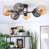 Koyoto ceiling light, globe light 59 cm Amber, Smoke-coloured, 6-light sources