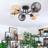 Koyoto ceiling light, globe light 59 cm Amber, clear, Smoke-coloured, 6-light sources