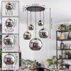 Koyoto hanging light, globe light, pendant light gold, black, 5-light sources
