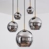 Koyoto hanging light, globe light, pendant light gold, black, 5-light sources