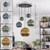 Koyoto hanging light, globe light, pendant light gold, black, 5-light sources