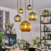 Koyoto hanging light, globe light, pendant light gold, black, 5-light sources