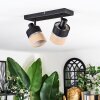 Fallhagen ceiling light, ceiling spotlight black, 2-light sources