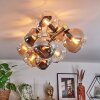 Koyoto ceiling light, globe light gold, black, 10-light sources