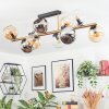 Koyoto ceiling light, globe light gold, black, 10-light sources