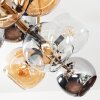 Koyoto ceiling light, globe light gold, black, 10-light sources