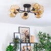Ripoll ceiling light, globe light Amber, 6-light sources