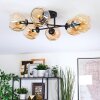 Ripoll ceiling light, globe light Amber, 6-light sources