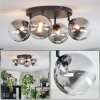 Chehalis ceiling light, globe light clear, Smoke-coloured, 4-light sources