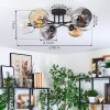 Ripoll ceiling light, globe light Amber, clear, Smoke-coloured, 6-light sources