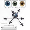 Ripoll ceiling light, globe light blue, gold, green, 6-light sources