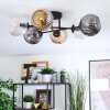 Ripoll ceiling light, globe light Amber, clear, Smoke-coloured, 6-light sources