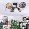 Ripoll ceiling light, globe light Amber, clear, Smoke-coloured, 6-light sources