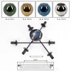 Ripoll ceiling light, globe light blue, chrome, gold, green, Smoke-coloured, 6-light sources
