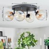 Chehalis ceiling light, globe light Amber, clear, 4-light sources