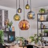 Ripoll hanging light, globe light, pendant light blue, green, coppery, 5-light sources