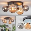 Chehalis ceiling light, globe light Amber, Smoke-coloured, 4-light sources