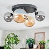 Chehalis ceiling light, globe light Amber, Smoke-coloured, 4-light sources