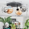 Chehalis ceiling light, globe light Amber, Smoke-coloured, 4-light sources