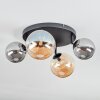 Chehalis ceiling light, globe light Amber, Smoke-coloured, 4-light sources