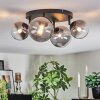 Chehalis ceiling light, globe light clear, Smoke-coloured, 4-light sources