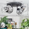 Chehalis ceiling light, globe light clear, Smoke-coloured, 4-light sources