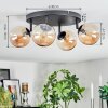 Chehalis ceiling light, globe light Amber, 4-light sources
