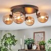 Chehalis ceiling light, globe light Amber, 4-light sources