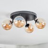 Chehalis ceiling light, globe light Amber, 4-light sources