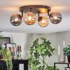 Chehalis ceiling light, globe light Amber, Smoke-coloured, 4-light sources