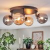 Chehalis ceiling light, globe light Amber, Smoke-coloured, 4-light sources