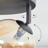 Chehalis ceiling light, globe light Amber, 4-light sources