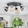 Chehalis ceiling light, globe light Amber, clear, Smoke-coloured, 4-light sources