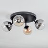 Chehalis ceiling light, globe light Amber, clear, Smoke-coloured, 4-light sources