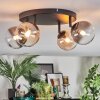 Chehalis ceiling light, globe light Amber, clear, Smoke-coloured, 4-light sources