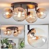 Chehalis ceiling light, globe light Amber, clear, 4-light sources