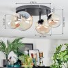Chehalis ceiling light, globe light Amber, clear, 4-light sources