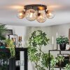 Chehalis ceiling light, globe light Amber, clear, 4-light sources