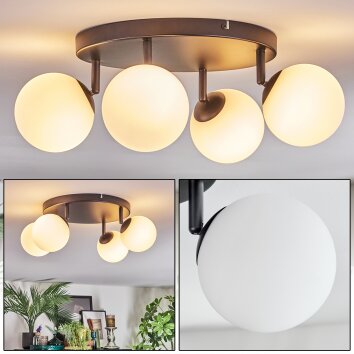 Chehalis ceiling light, globe light white, 4-light sources
