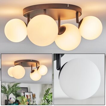 Chehalis ceiling light, globe light white, 4-light sources