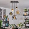 Koyoto hanging light, globe light, pendant light gold, black, 5-light sources