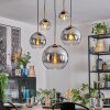 Koyoto hanging light, globe light, pendant light gold, black, 5-light sources