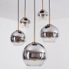 Koyoto hanging light, globe light, pendant light gold, black, 5-light sources