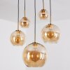 Koyoto hanging light, globe light, pendant light gold, black, 5-light sources